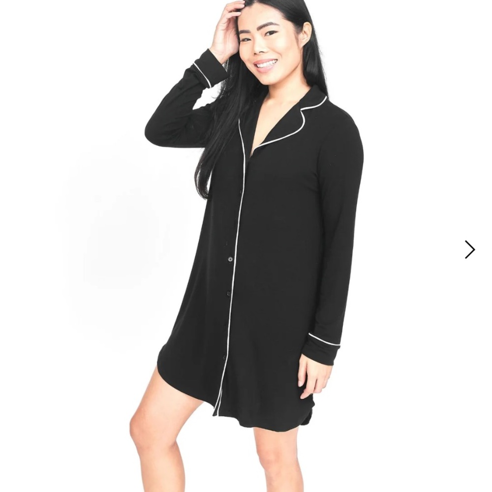 Larken - the maternity black cloudluxe night shirt. Size medium
